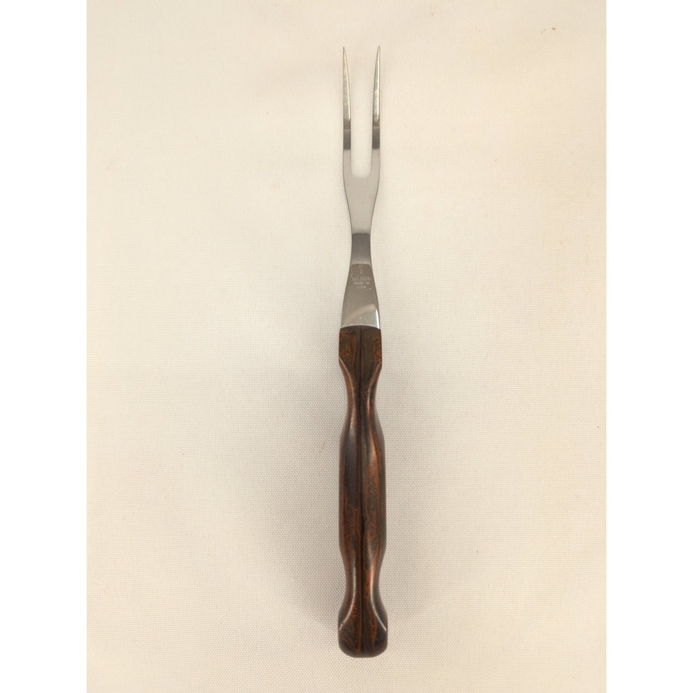 Cutco Carving Fork Brown Marbled Swirled Handle‎ No 1026 USA Cutlery